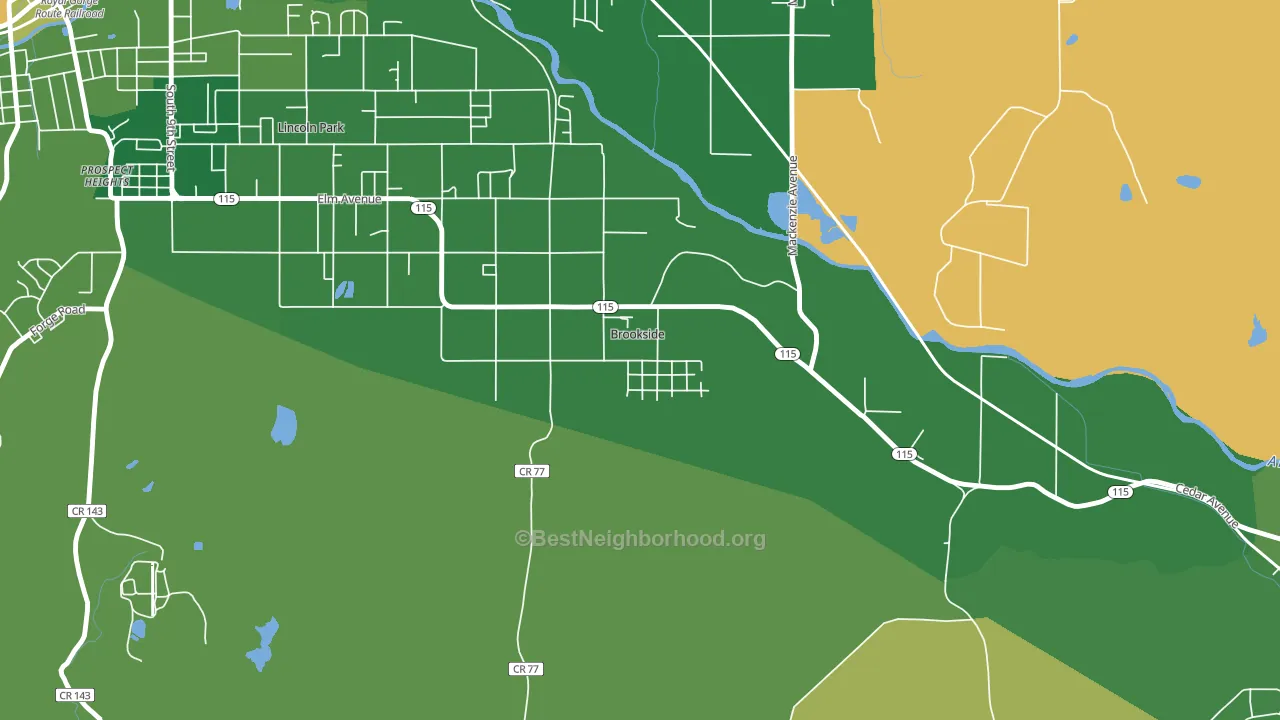 Brookside, CO block-group voter-turnout map