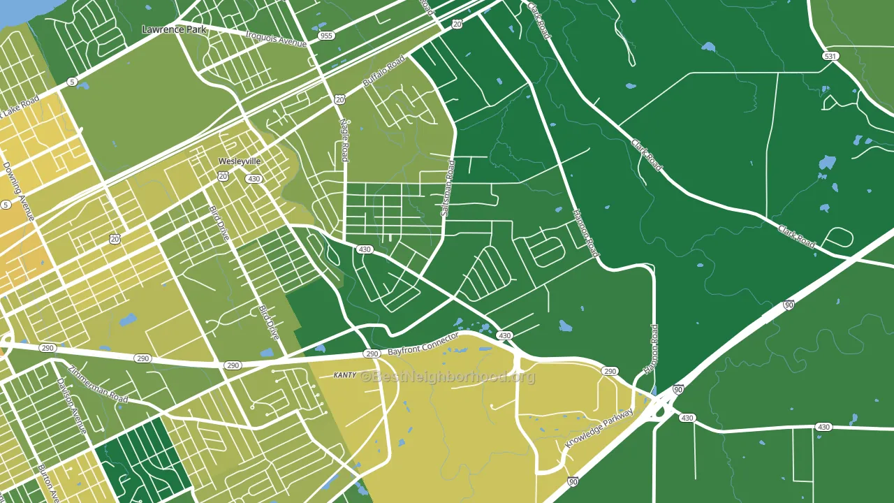 Brookside, Erie, PA block-group voter-turnout map