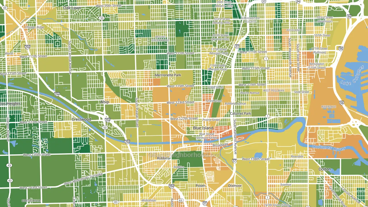 Brookside Glen, Chicago, IL block-group voter-turnout map