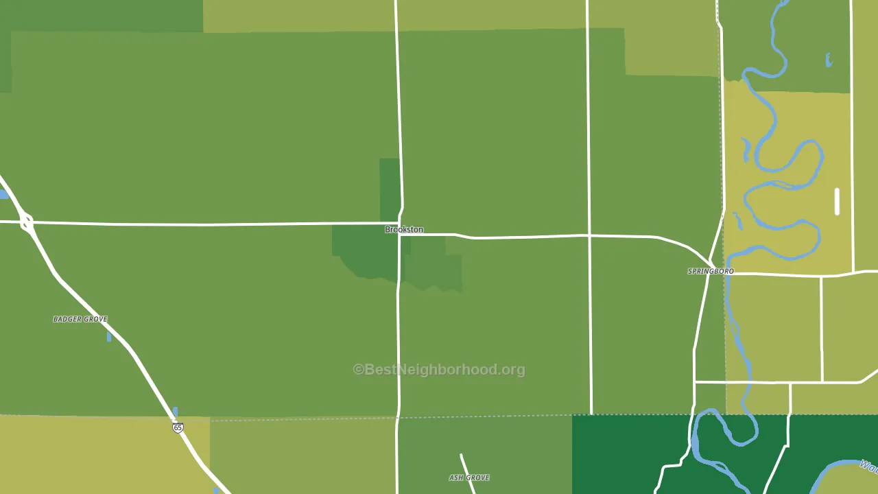 Brookston, IN block-group voter-turnout map