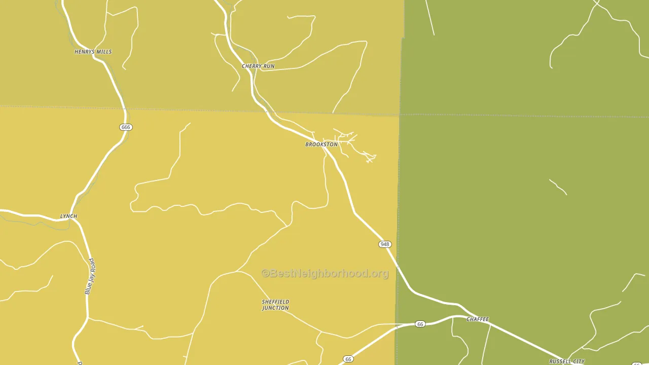 Brookston, PA block-group voter-turnout map