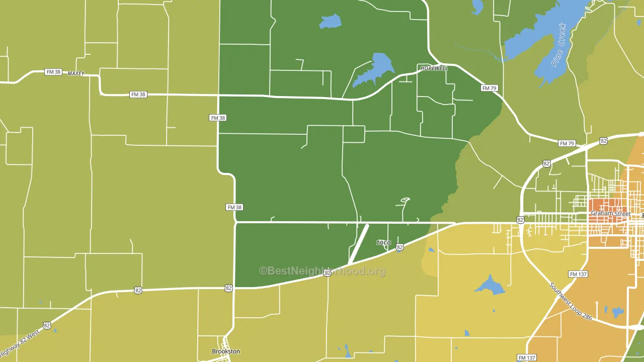 Brookston, TX block-group voter-turnout map