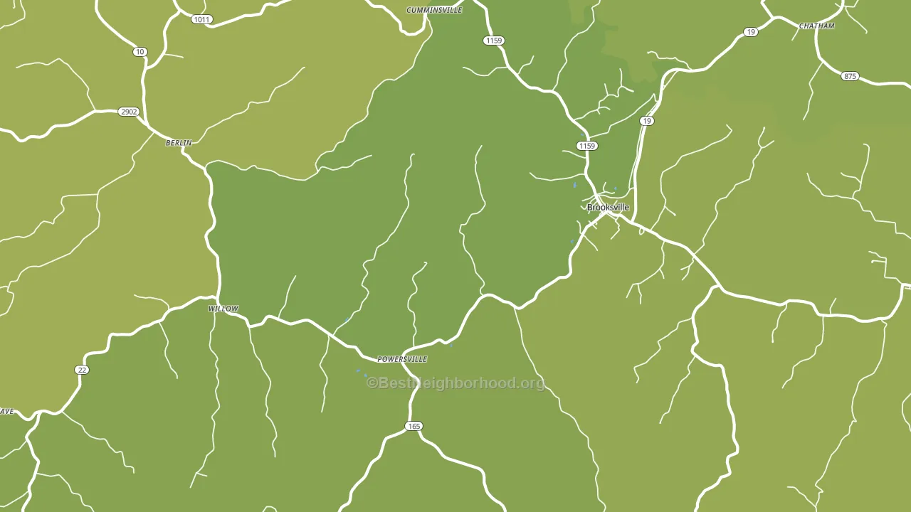 Brooksville, KY block-group voter-turnout map