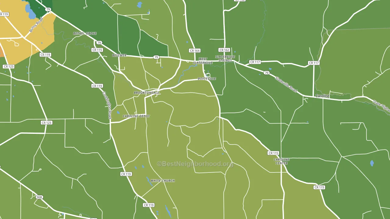 Brooktondale, NY block-group voter-turnout map