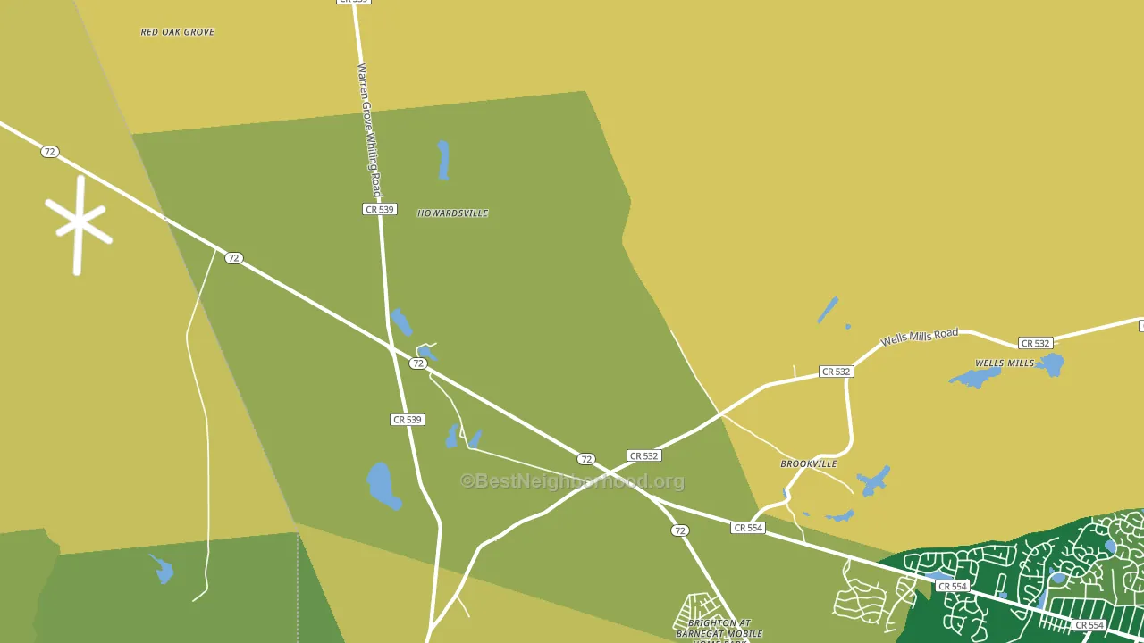 Brookville, NJ block-group voter-turnout map