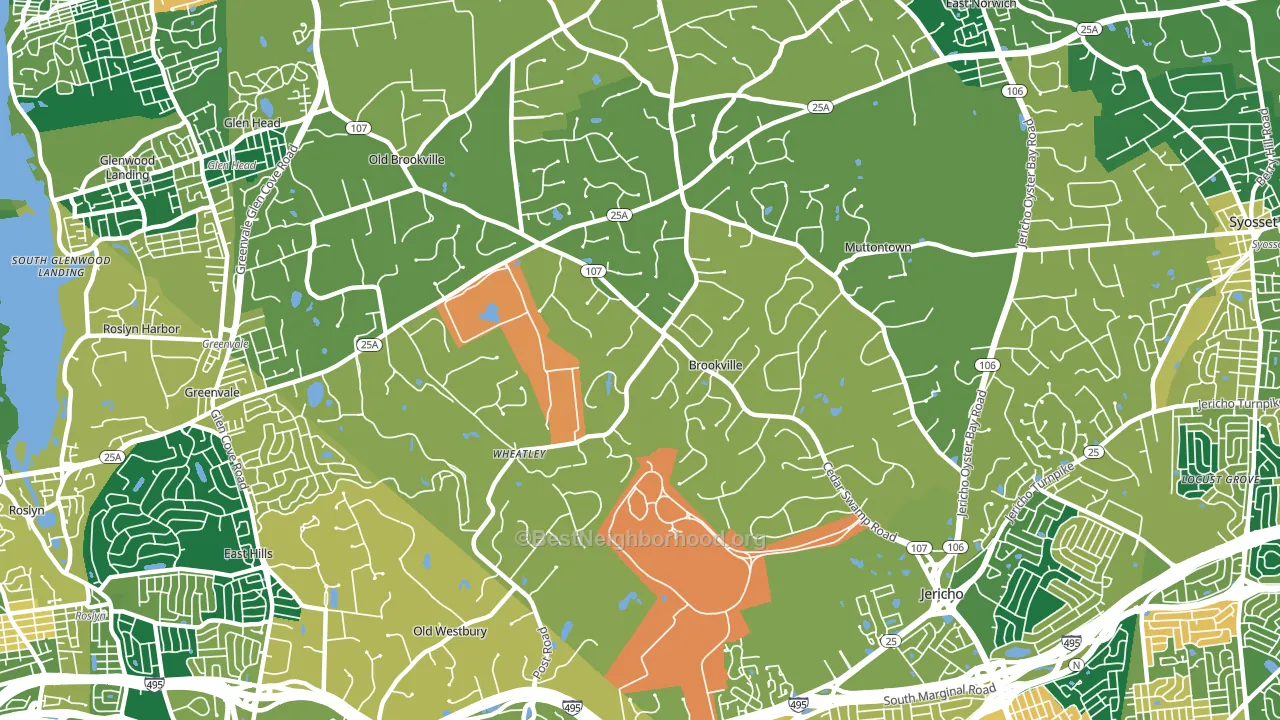Brookville, NY block-group voter-turnout map