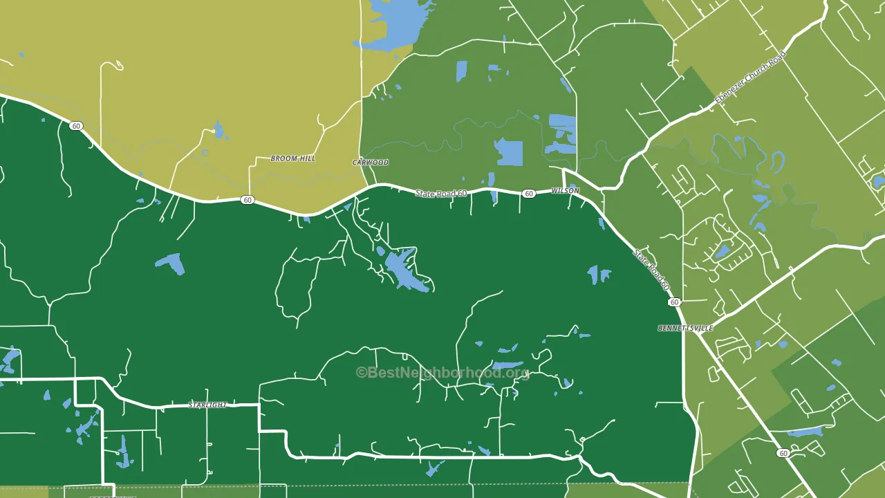 Broom Hill, IN block-group voter-turnout map