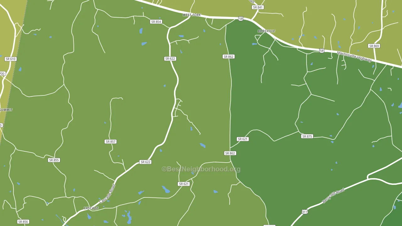 Brosville, VA block-group voter-turnout map