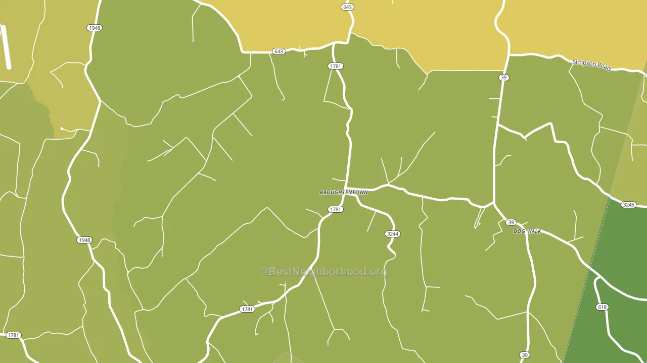 Broughtentown, KY block-group voter-turnout map