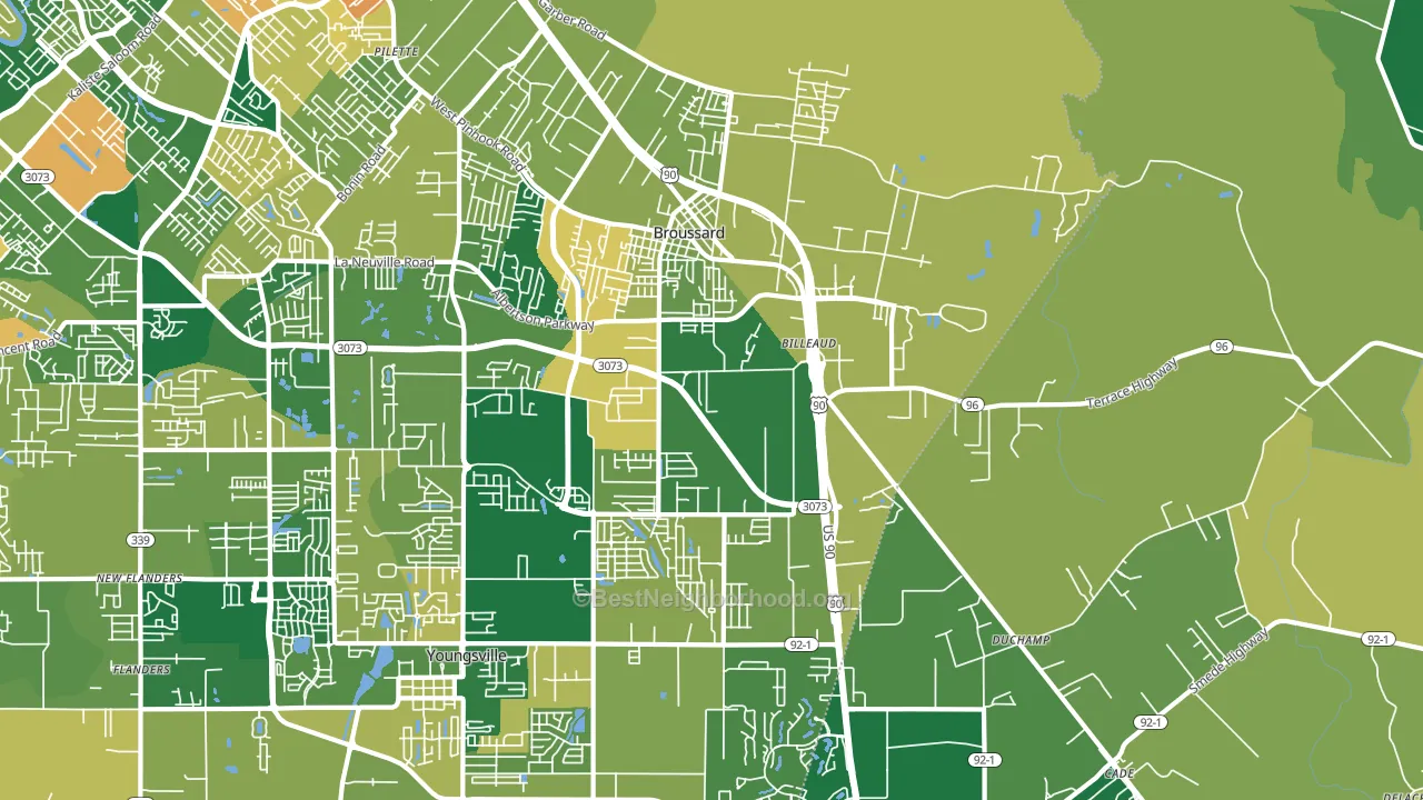 Broussard, LA block-group voter-turnout map