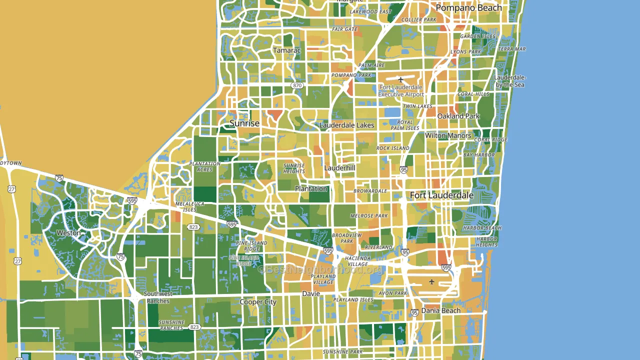 Broward County, FL block-group voter-turnout map