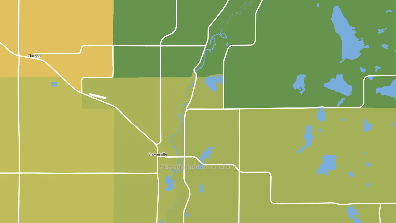 Browerville, MN block-group voter-turnout map
