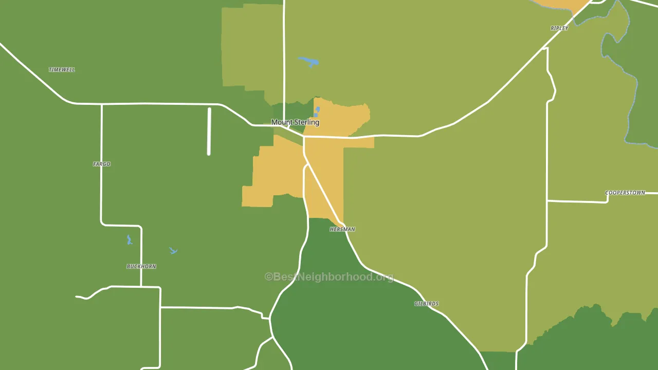 Brown County, IL block-group voter-turnout map