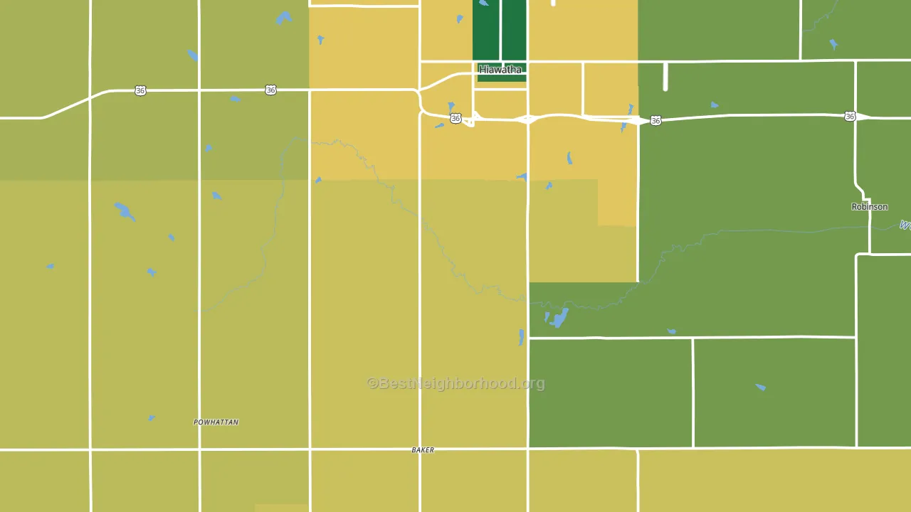 Brown County, KS block-group voter-turnout map