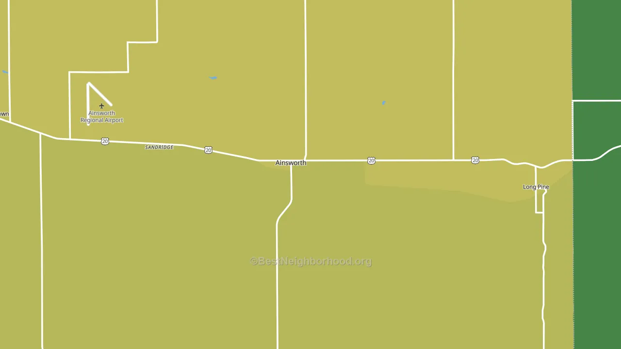 Brown County, NE block-group voter-turnout map