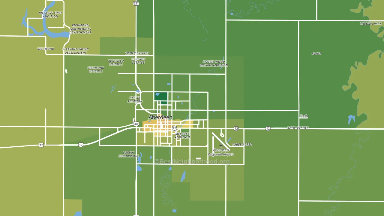 Brown County, SD block-group voter-turnout map