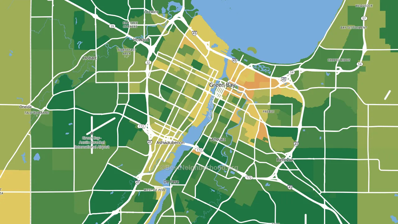 Brown County, WI block-group voter-turnout map