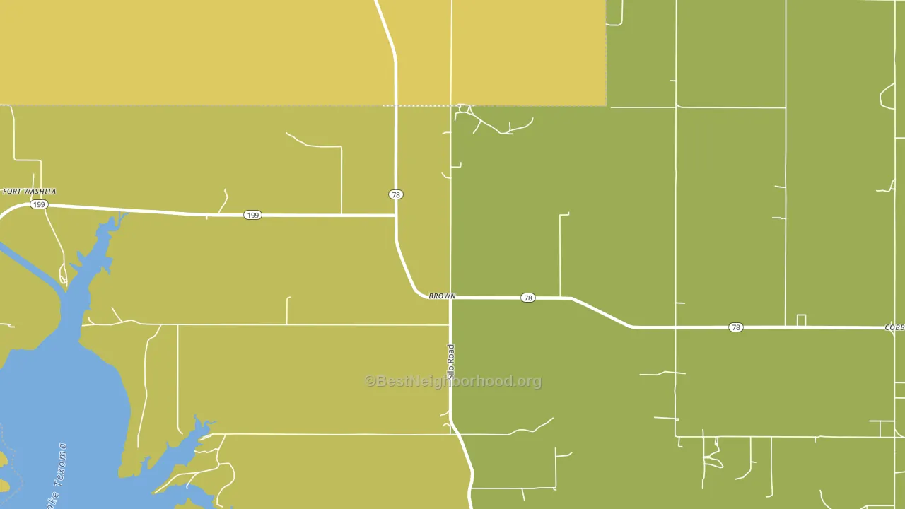 Brown, OK block-group voter-turnout map