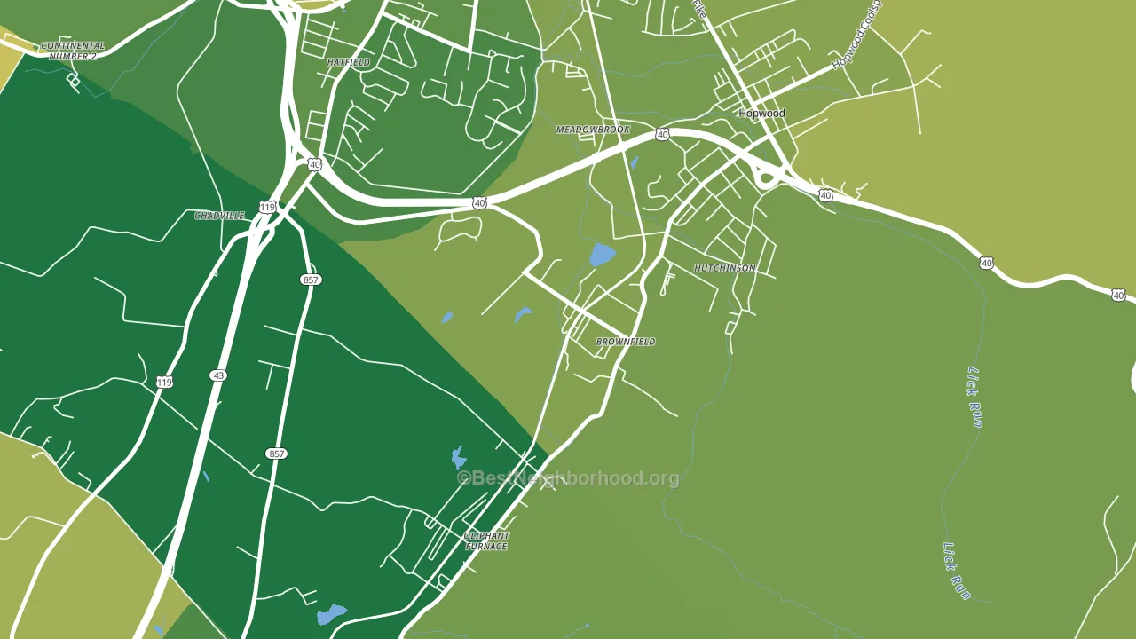 Brownfield, PA block-group voter-turnout map