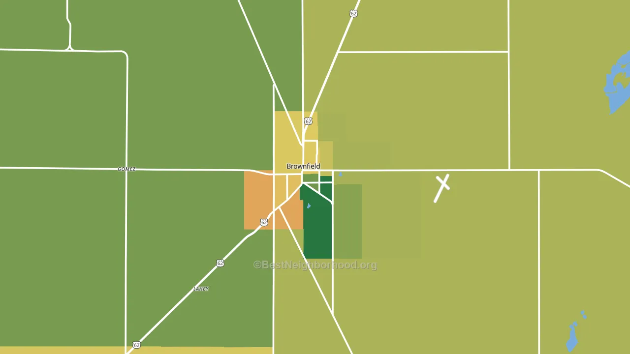 Brownfield, TX block-group voter-turnout map