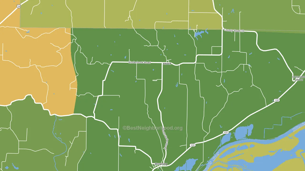 Browning, IL block-group voter-turnout map