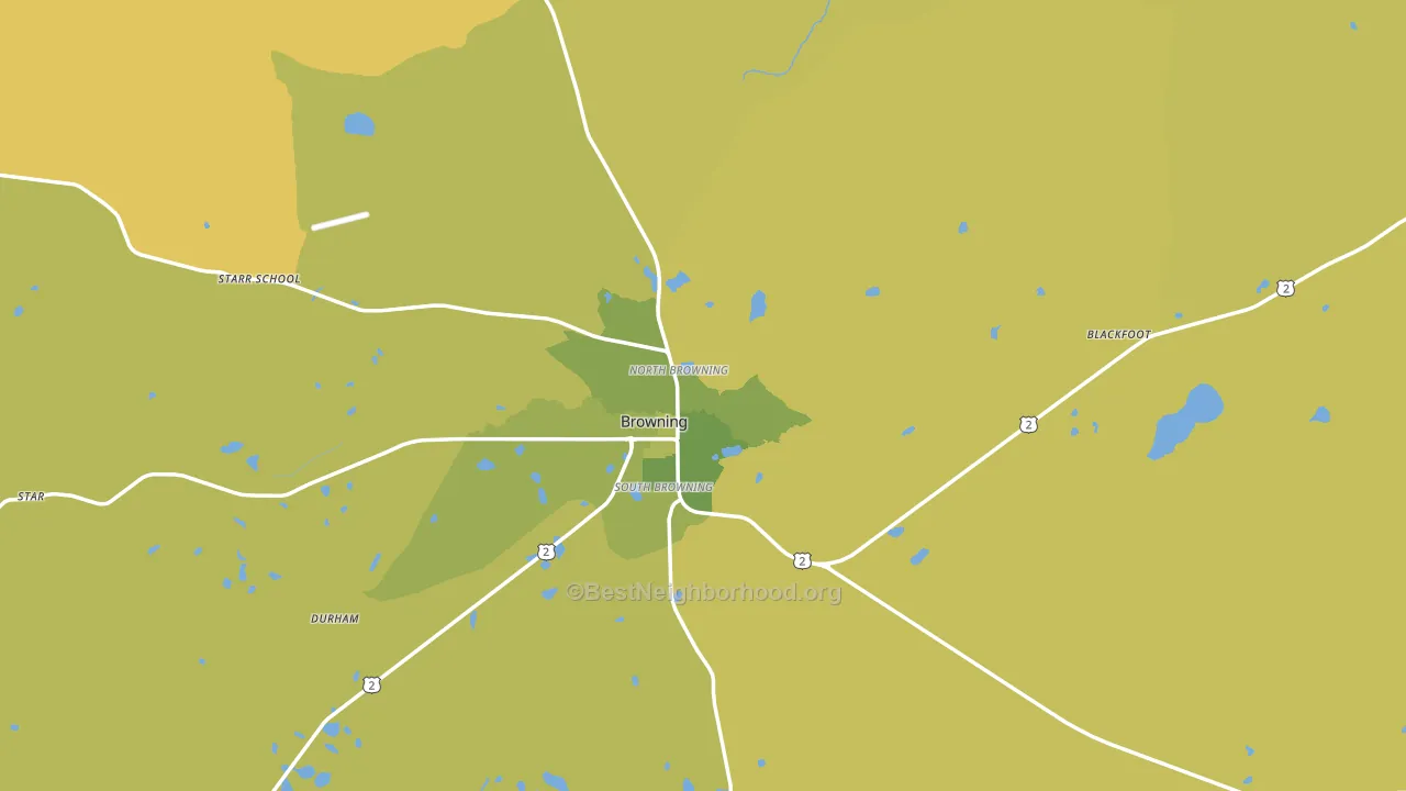 Browning, MT block-group voter-turnout map