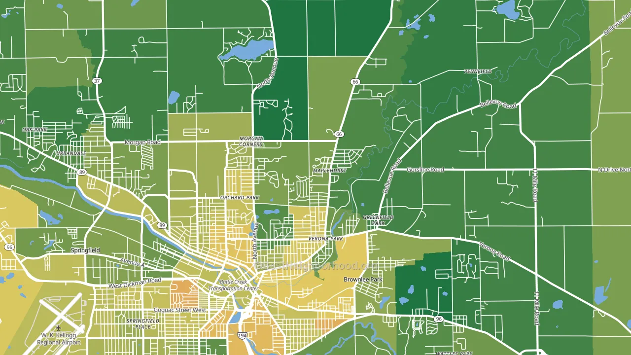 Brownlee Park, MI block-group voter-turnout map