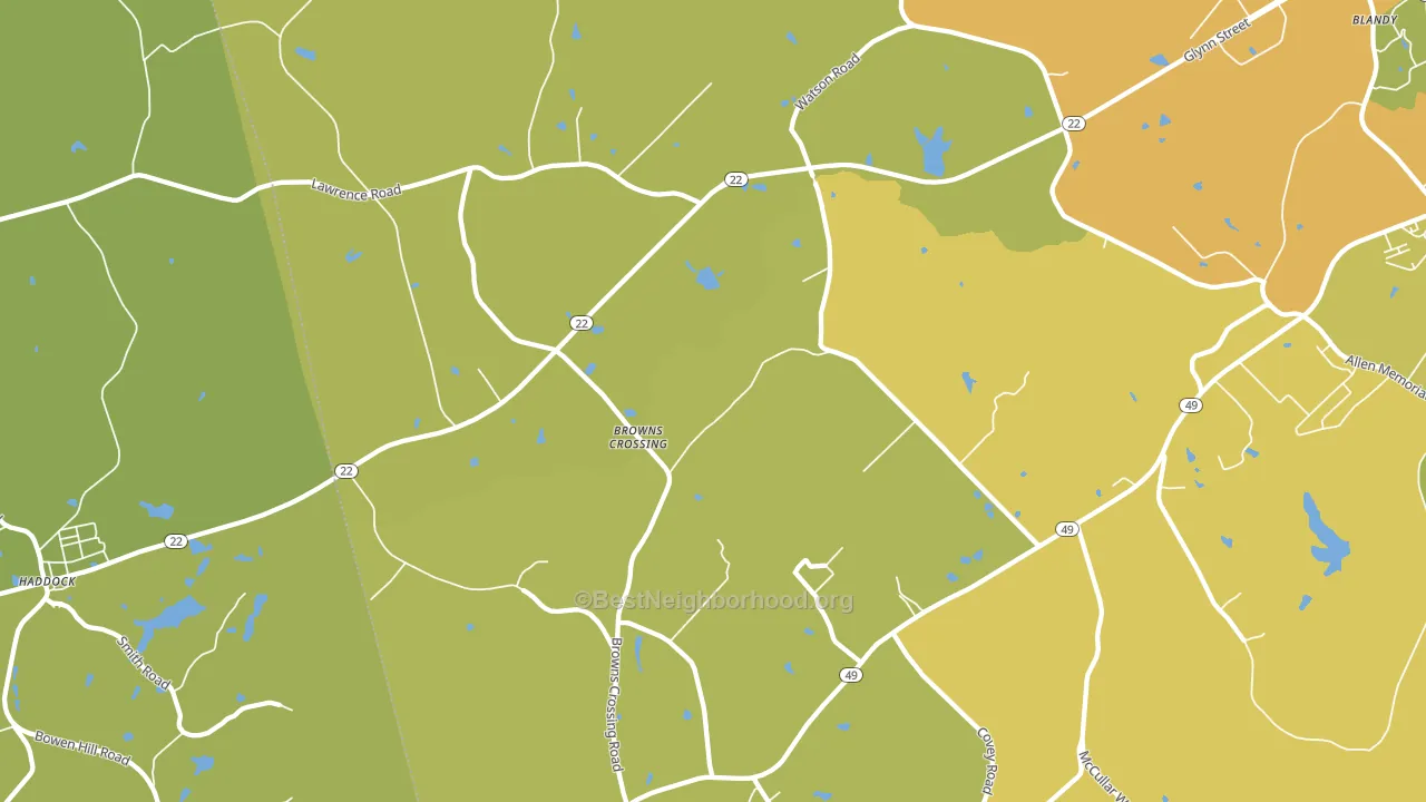Browns Crossing, GA block-group voter-turnout map
