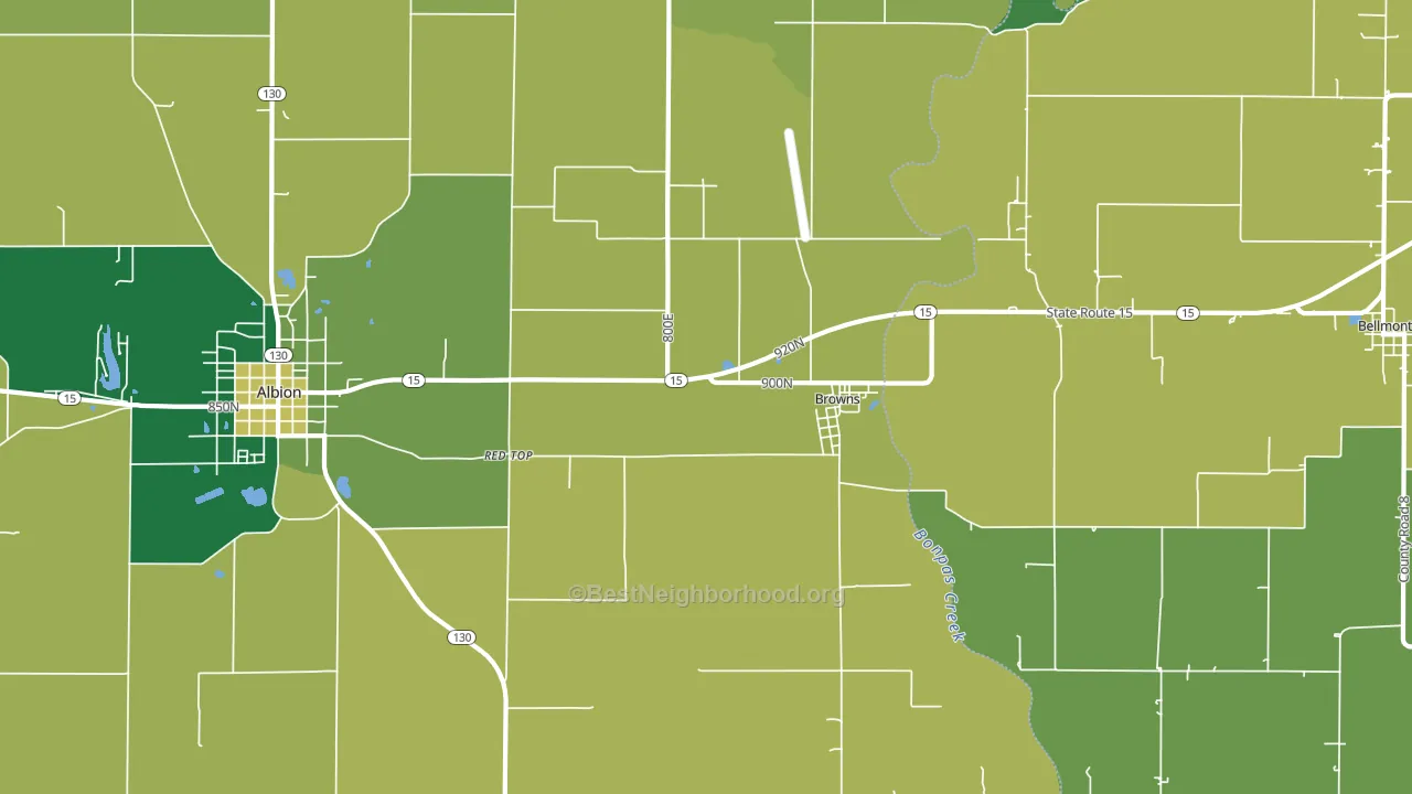 Browns, IL block-group voter-turnout map