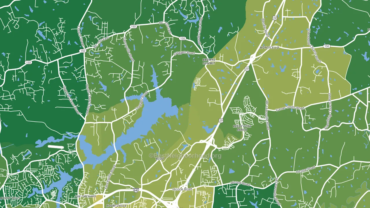 Browns Summit, NC block-group voter-turnout map