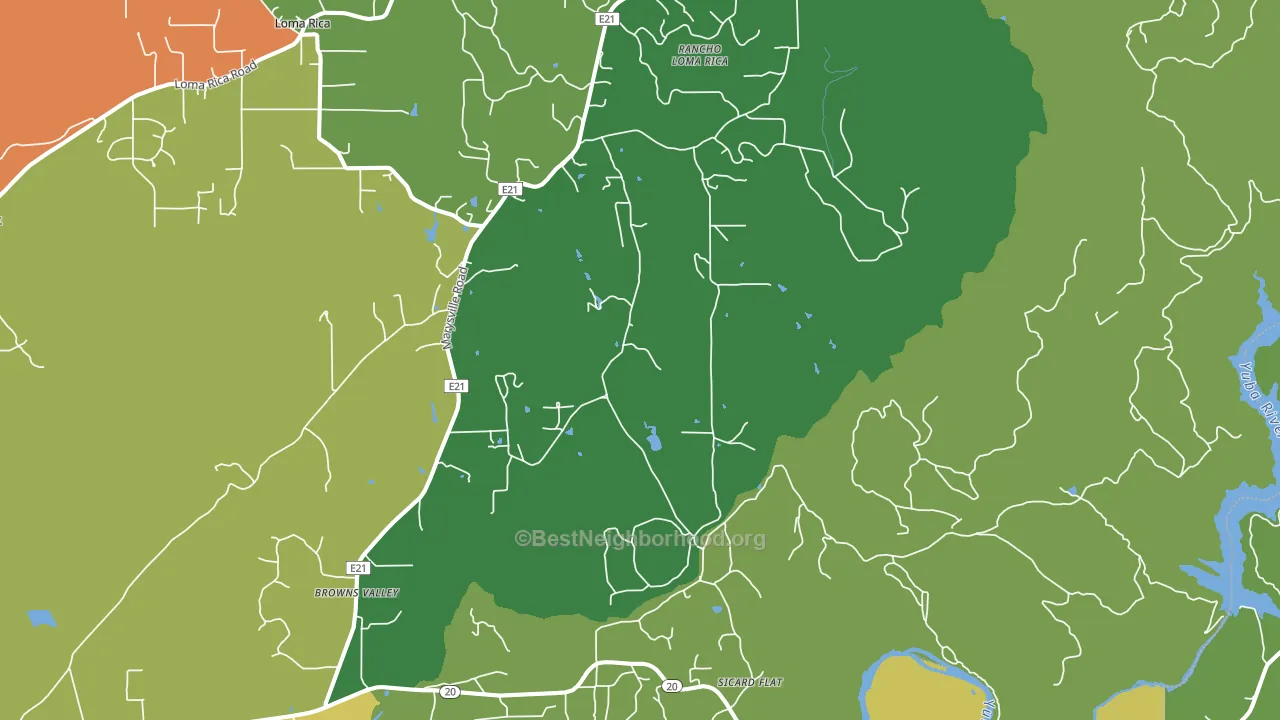 Browns Valley, CA block-group voter-turnout map