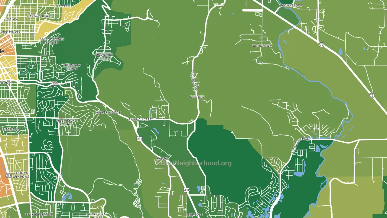 Brownsboro, AL block-group voter-turnout map