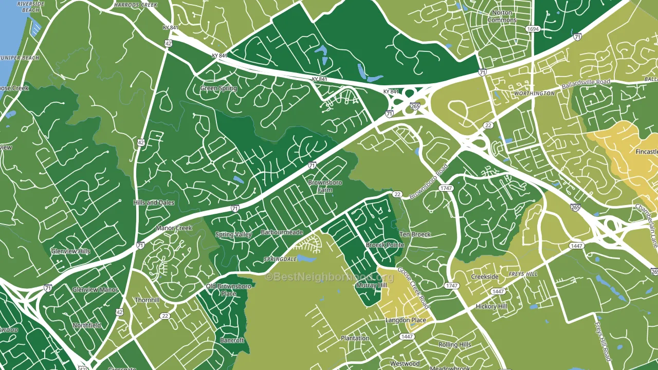 Brownsboro Farm, KY block-group voter-turnout map