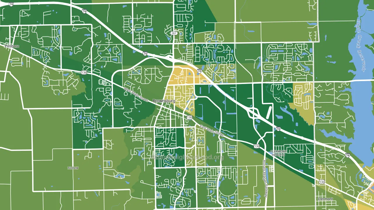Brownsburg, IN block-group voter-turnout map