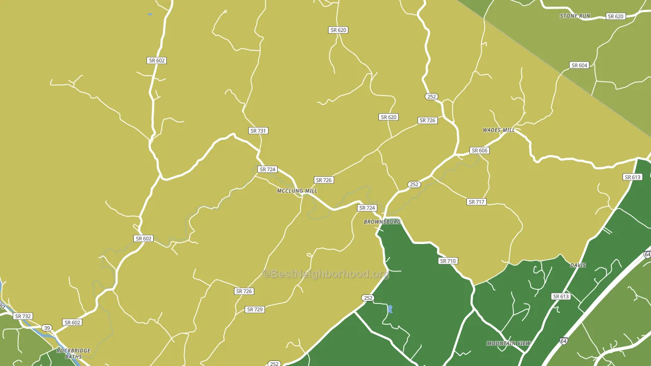 Brownsburg, VA block-group voter-turnout map