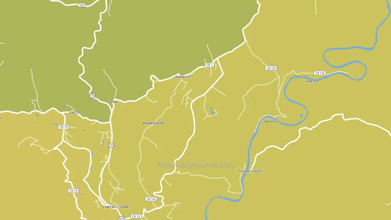 Brownsburg, WV block-group voter-turnout map