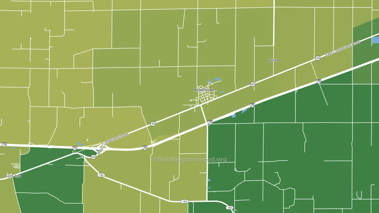 Brownstown, IL block-group voter-turnout map