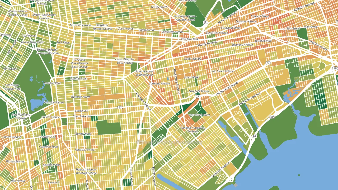 Brownsville, Brooklyn, NY block-group voter-turnout map