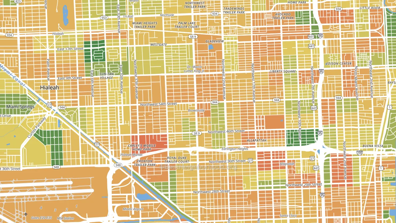 Brownsville, FL block-group voter-turnout map