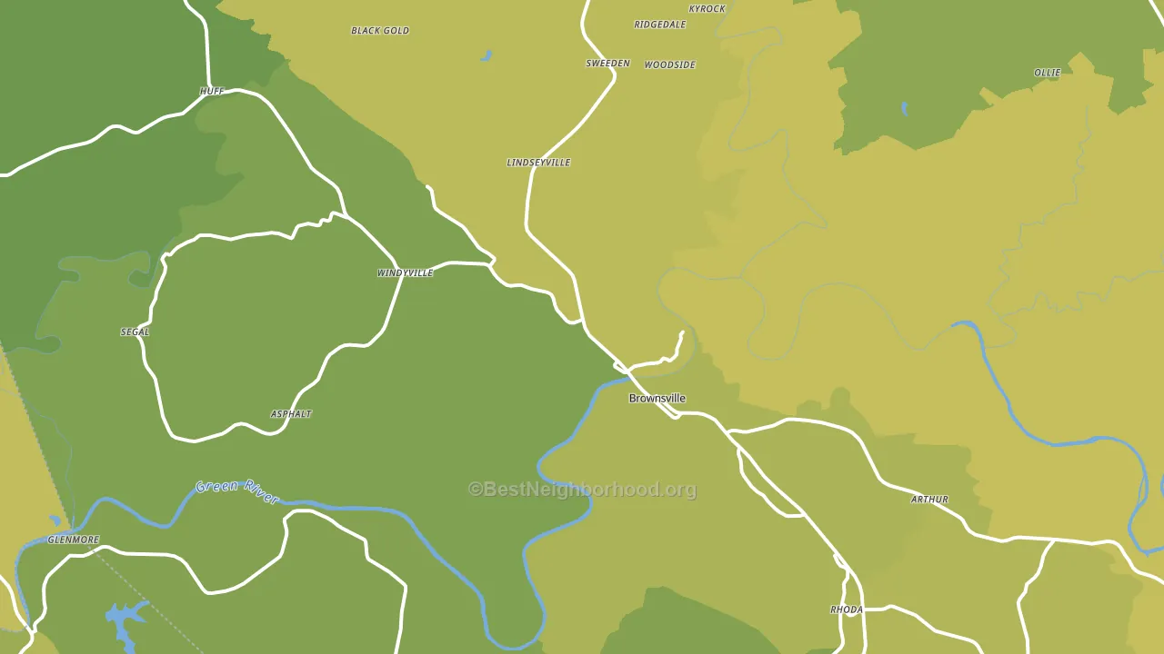 Brownsville, KY block-group voter-turnout map