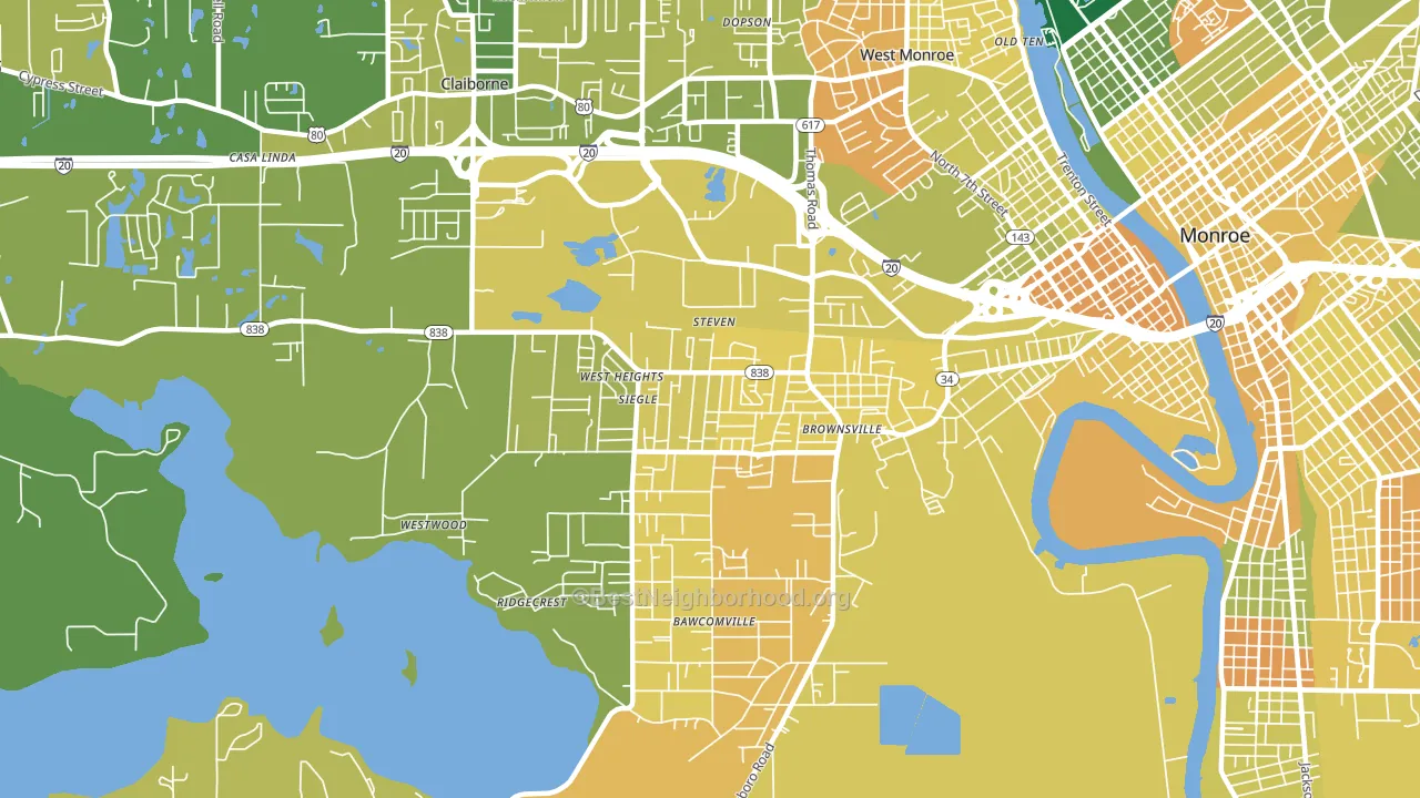Brownsville, LA block-group voter-turnout map