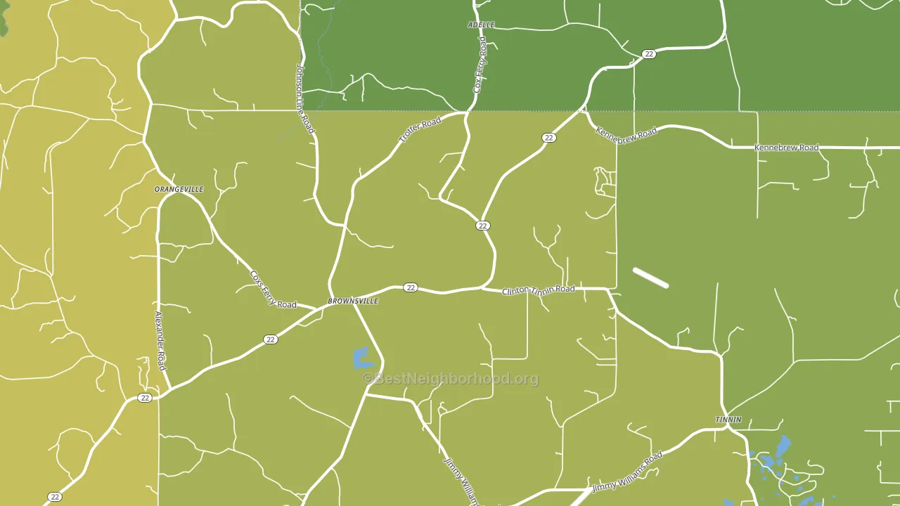 Brownsville, MS block-group voter-turnout map