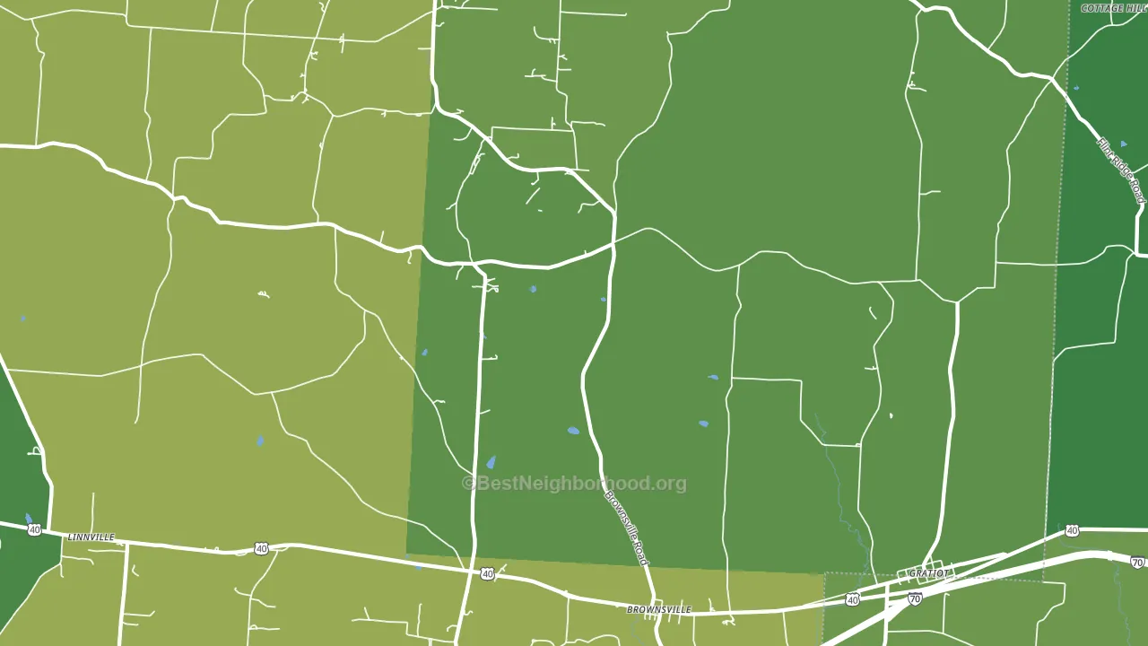 Brownsville, OH block-group voter-turnout map