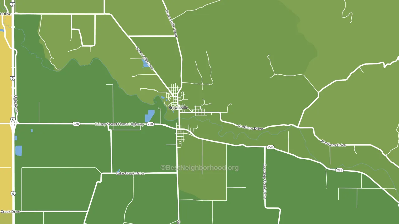 Brownsville, OR block-group voter-turnout map