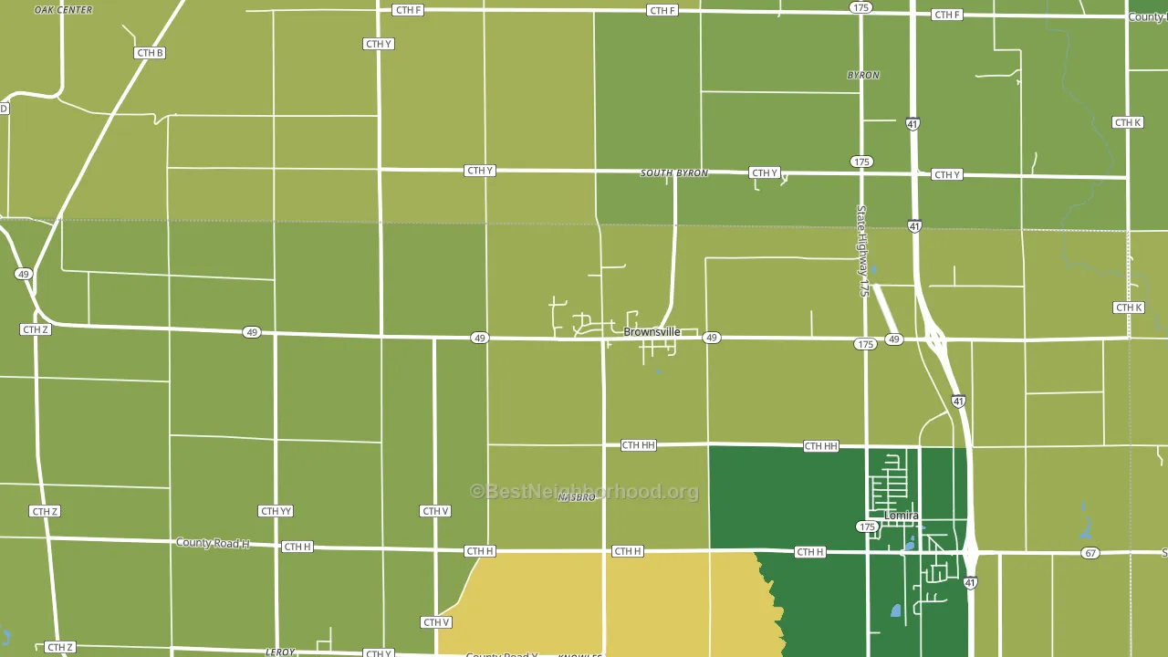 Brownsville, WI block-group voter-turnout map