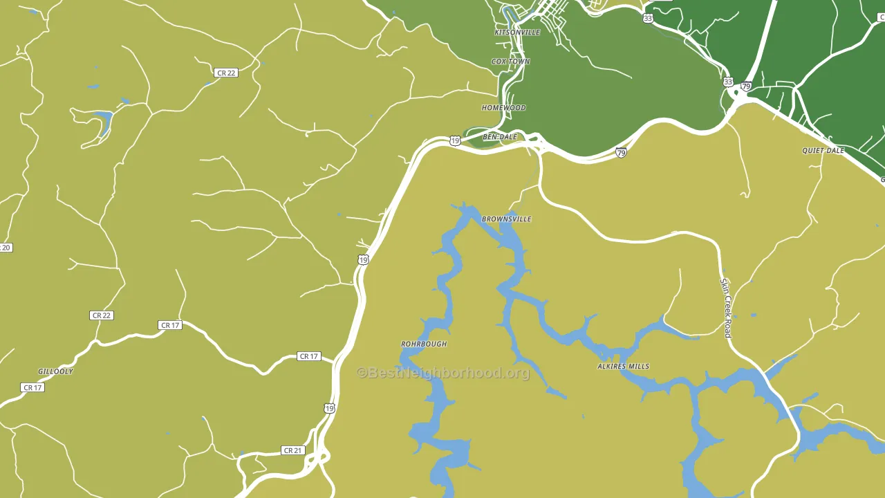 Brownsville, WV block-group voter-turnout map