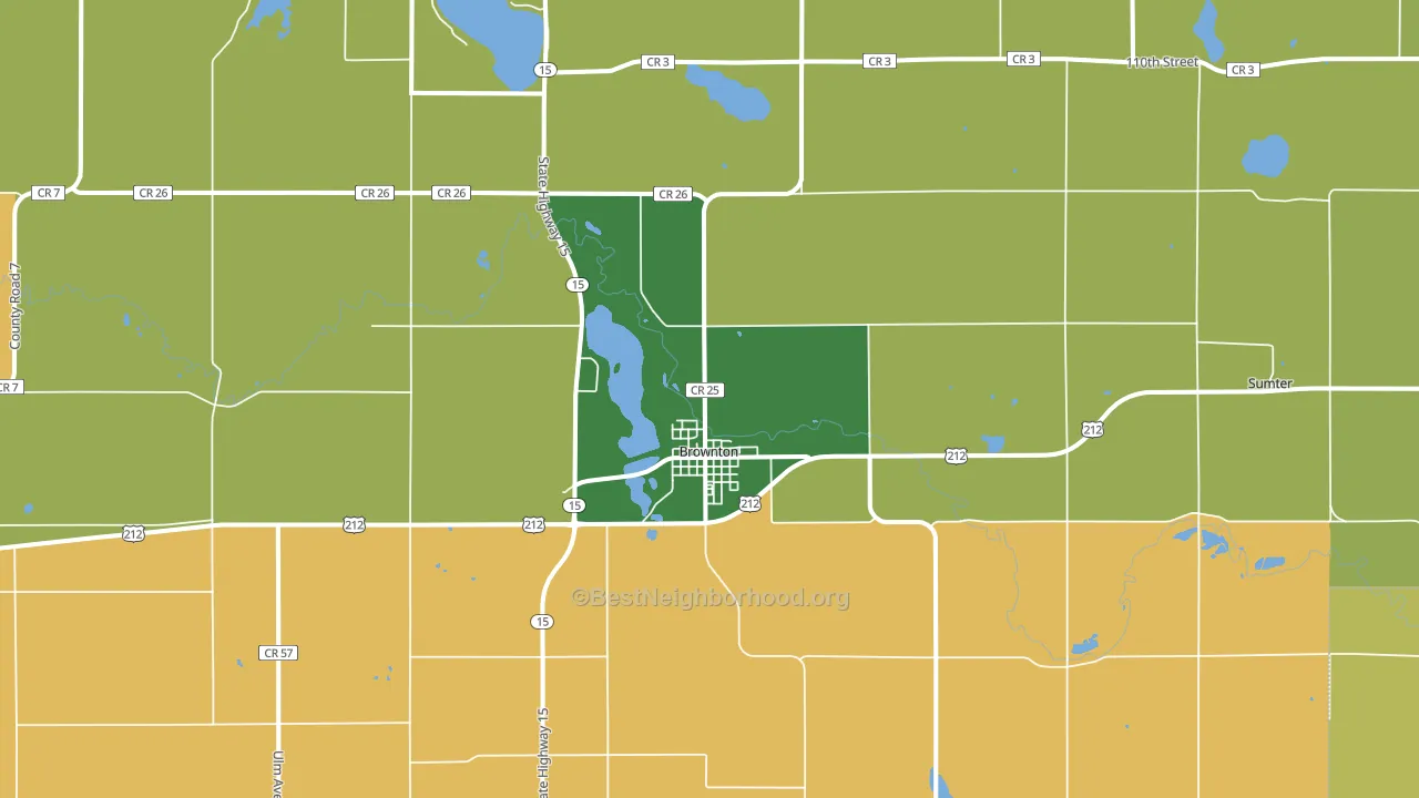 Brownton, MN block-group voter-turnout map