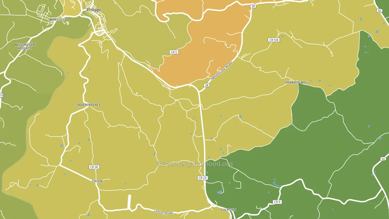 Brownton, WV block-group voter-turnout map