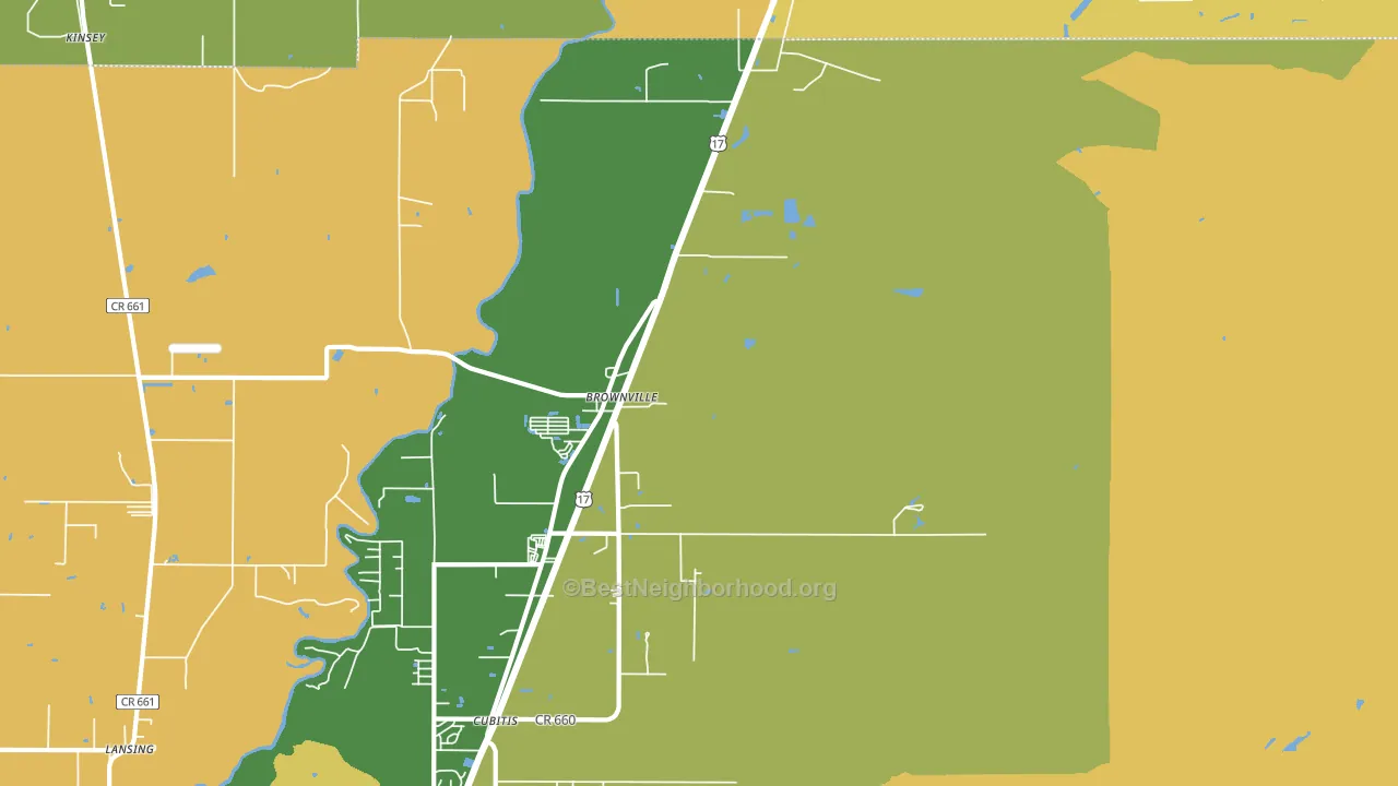 Brownville, FL block-group voter-turnout map