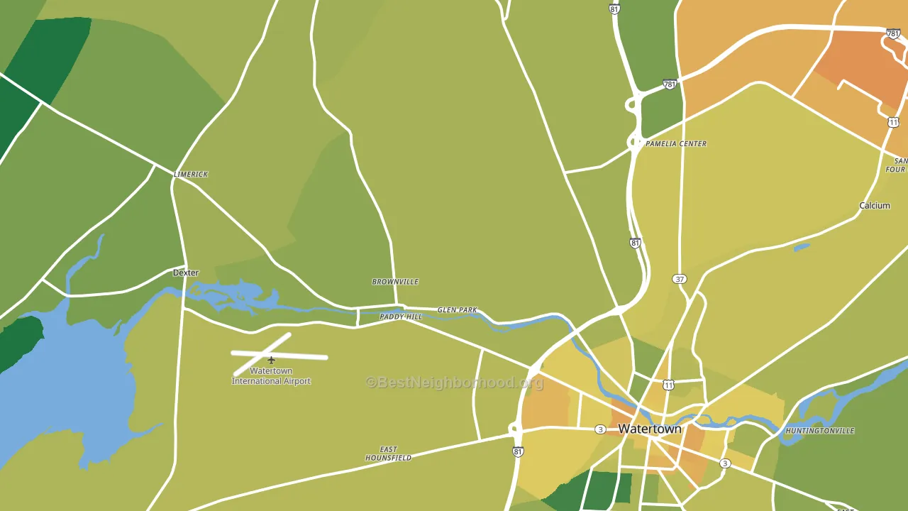 Brownville, NY block-group voter-turnout map